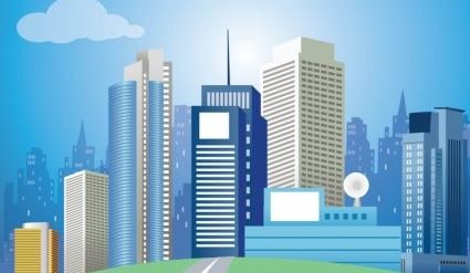 现代城市矢量艺术ai矢量模版下载