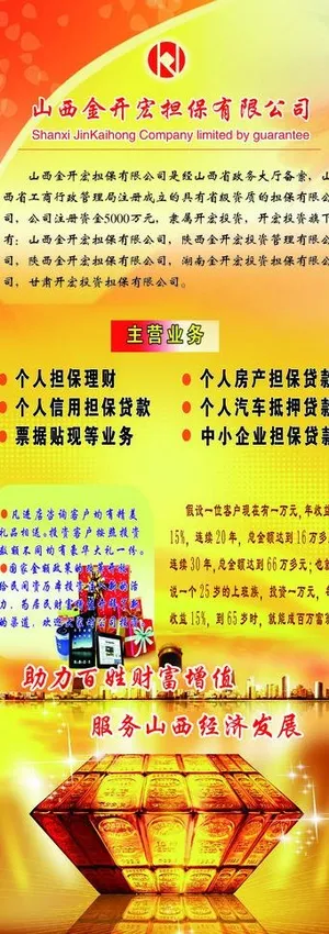 投资担保易拉宝图片