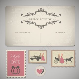 复古怀旧信封邮票图片