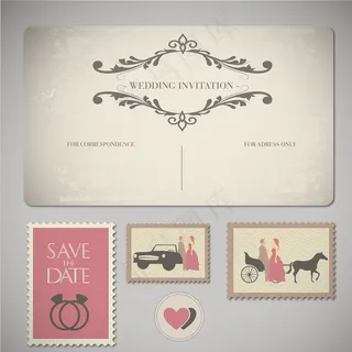 复古怀旧信封邮票图片