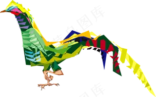 彩绘凤凰素材分层免扣