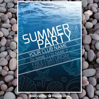 欢乐夏日海滨派对休闲时光旅游海报