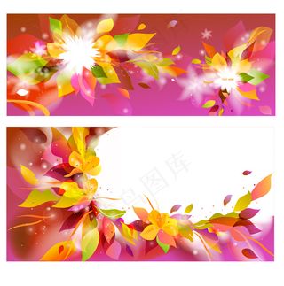 炫彩夺目花卉背景矢量