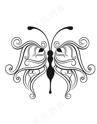 卡通图案蝴蝶简笔插画