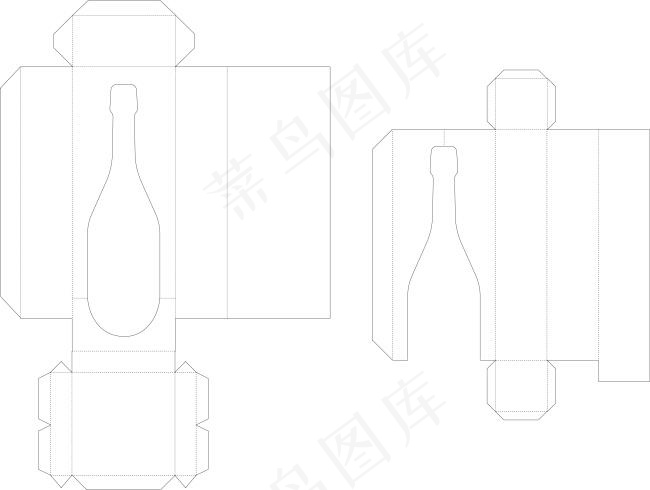 酒瓶包装盒式样设计ai矢量模版下载