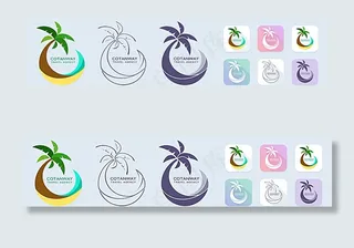 旅游logo设计椰子树图片