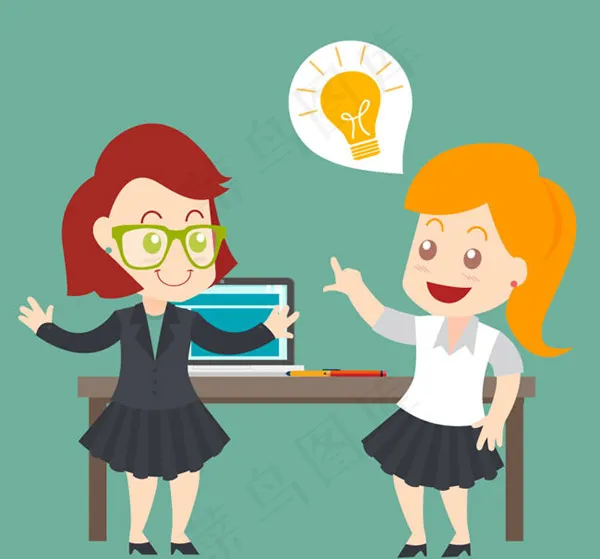 灵感的商务女子矢量素材下载,ai矢量模版下载