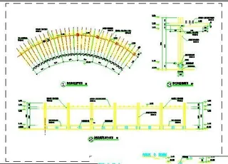 单臂景观花架CAD施工大样图详图