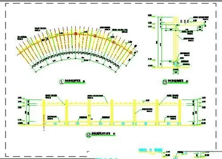单臂景观花架CAD施工大样图详图 单臂景观花架CAD施工大样图详图