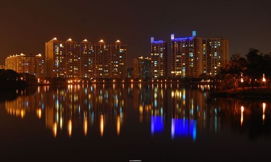 佛山禅城亚艺公园美丽夜景图片
