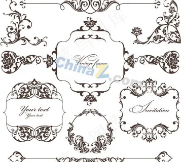 传统植物花纹矢量素材