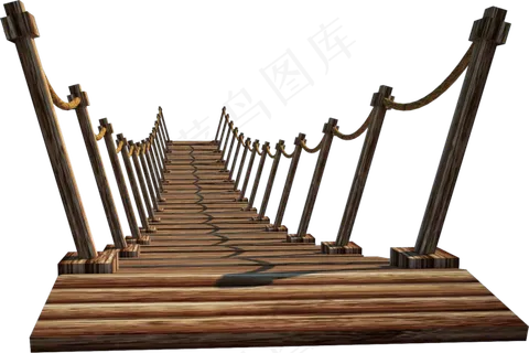 古代木桥绳锁桥素材免扣