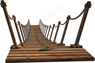 古代木桥绳锁桥素材免扣