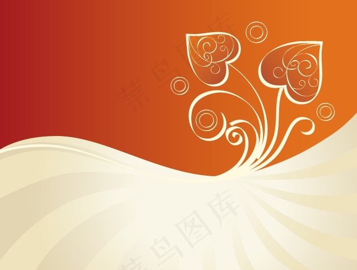 可爱心形花纹矢量图下载
