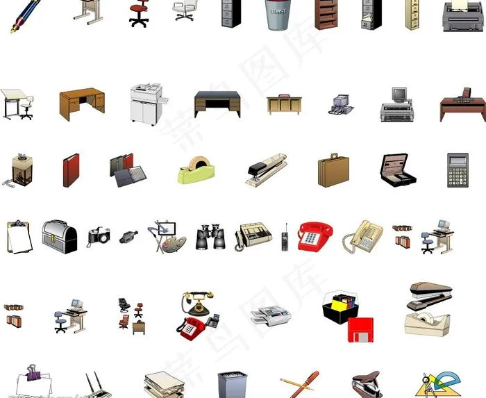 办公用品集锦图片cdr矢量模版下载