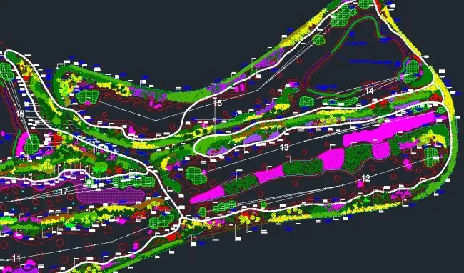 高尔夫球场景观绿化施工图