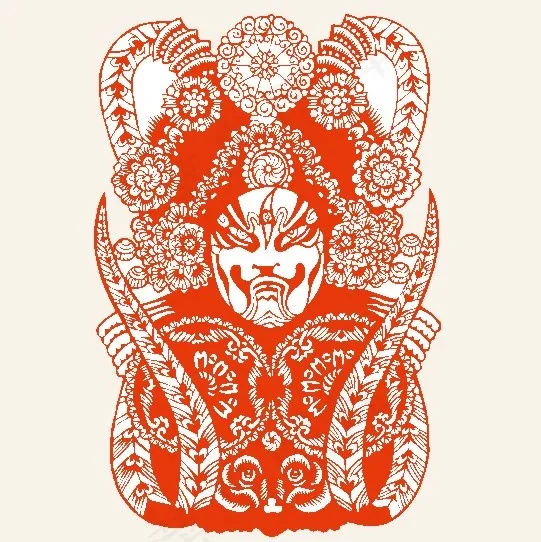 京剧人物剪纸 矢量CDR_20cdr矢量模版下载