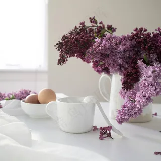 简约小清新文艺风插花静物摆拍背景