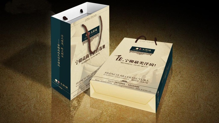 手提袋 (展开图)图片eps,ai矢量模版下载