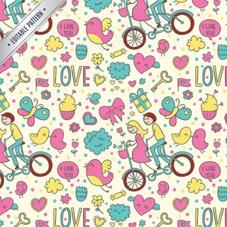 彩色情人节无缝背景