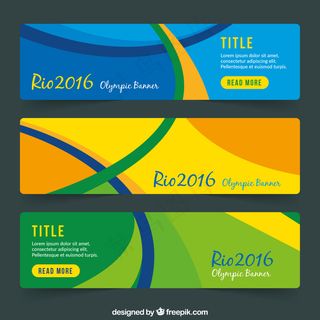 2016巴西奥运会三种彩色横幅设计