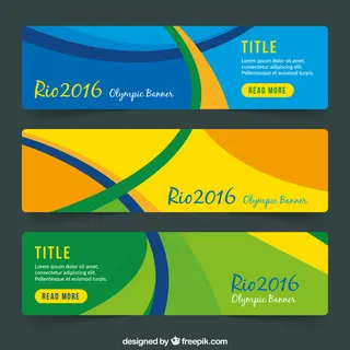 2016巴西奥运会三种彩色横幅设计