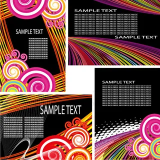 缤纷色彩线条卡片模板