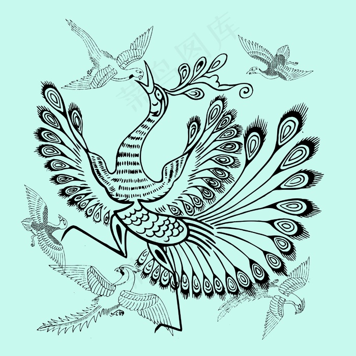 传统民族图案凤凰