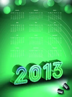 创意2013新年挂历矢量素材