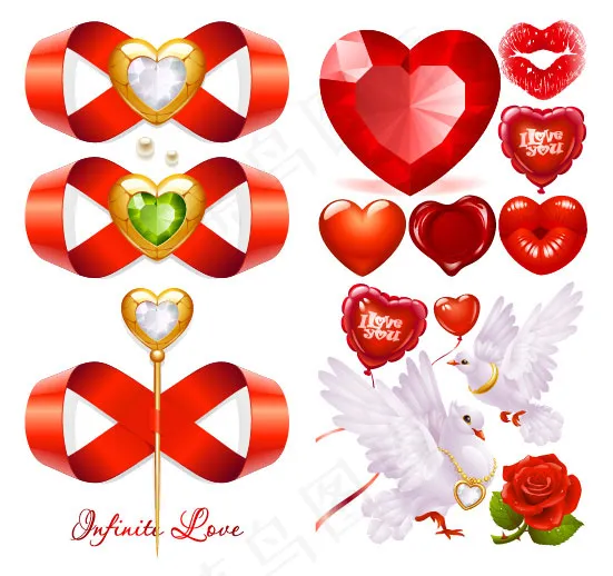 情人节元素矢量素材