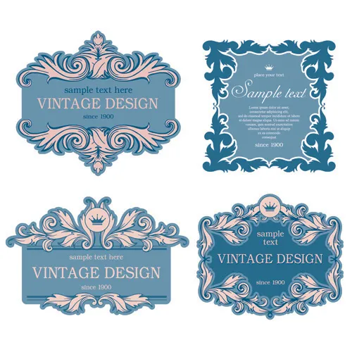 高雅画框旧货设计矢量图01