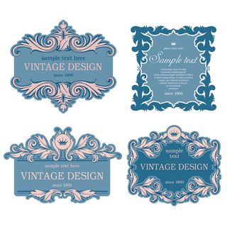 高雅画框旧货设计矢量图01