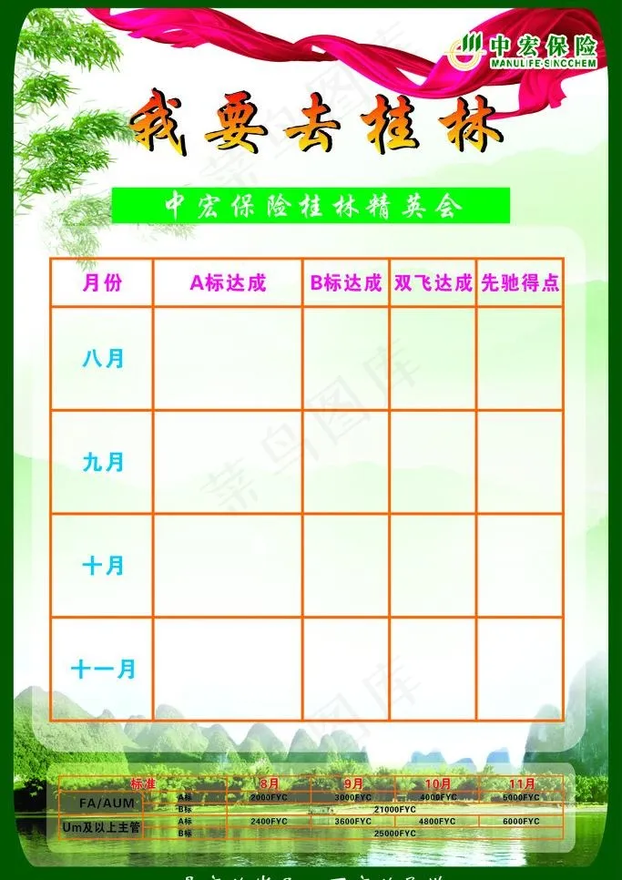 桂林山水 海报 单页 表格图片cdr矢量模版下载
