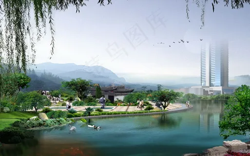 城市旅游公园园林景观PSD效 城市旅游公园园林景观PSD效