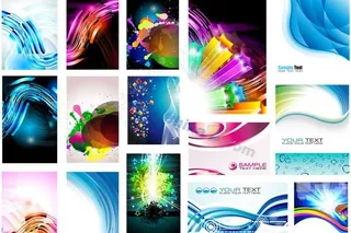 炫彩动感名片背景矢量素材