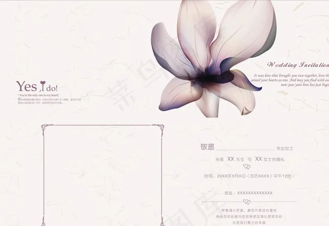 淡雅请柬图片ai矢量模版下载