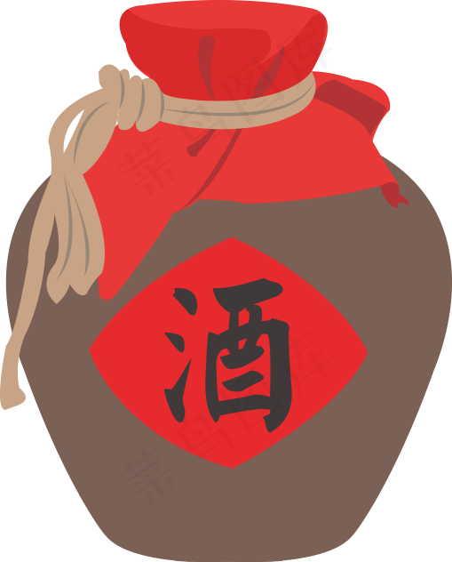 中国古代酒元素PNG透明背景免扣素...