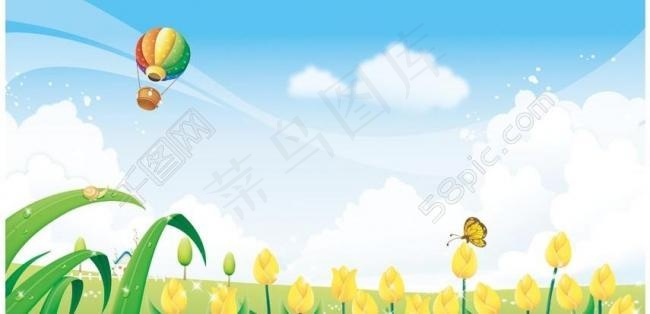 春天风景素材图片psd模版下载