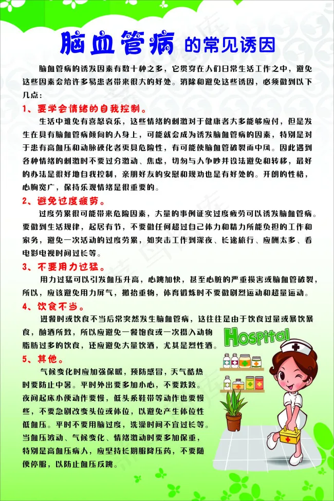 脑血管病常见诱因cdr矢量模版下载