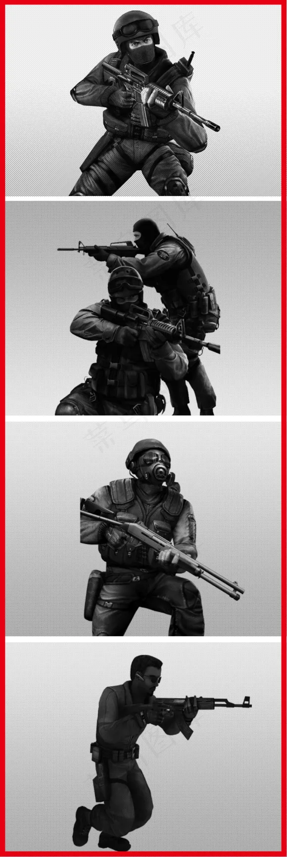 特种部队笔刷反恐精英笔刷