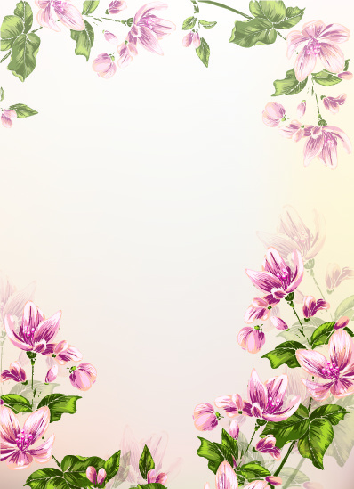 缤纷花卉背景设计矢量素材eps,ai矢量模版下载