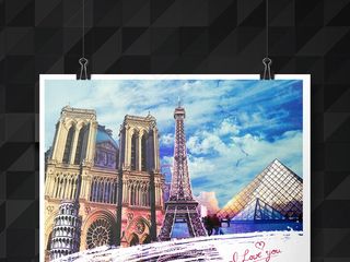 清新法国巴黎旅游模板