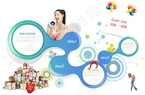 商场超市购物海报PSD分层