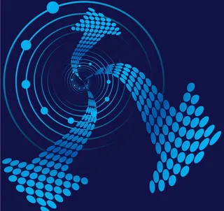 蓝色动感线条箭头商务科技背景图片