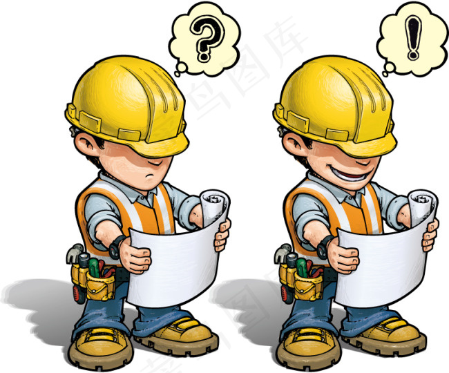 卡通建筑施工人员eps,ai矢量模版下载