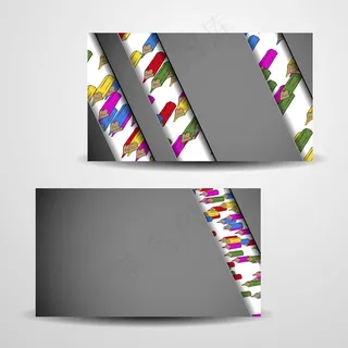 商务名片模板设计矢量图