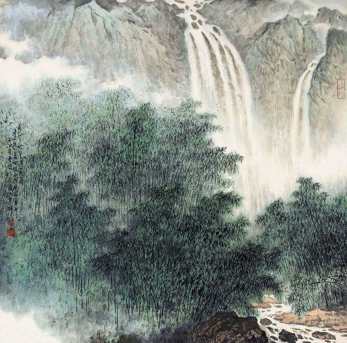 万杆烟雨图片