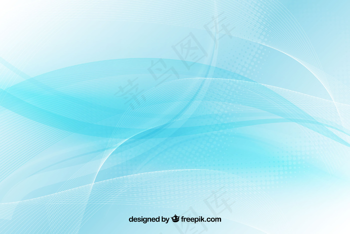 蓝色抽象背景，波浪形