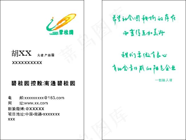 碧桂园名片cdr矢量模版下载