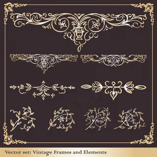 欧式古典装饰花纹边框矢量素材